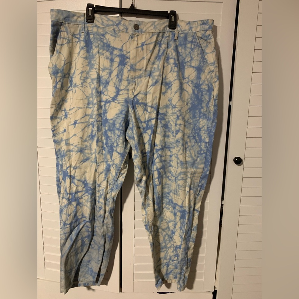 Rachel Comey for Target Plus Size Light Blue and Cream Tie Dye Jeans